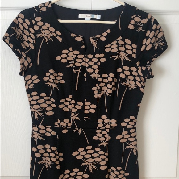 Boden 4L Black and Tan Midi Dress - Picture 5 of 7